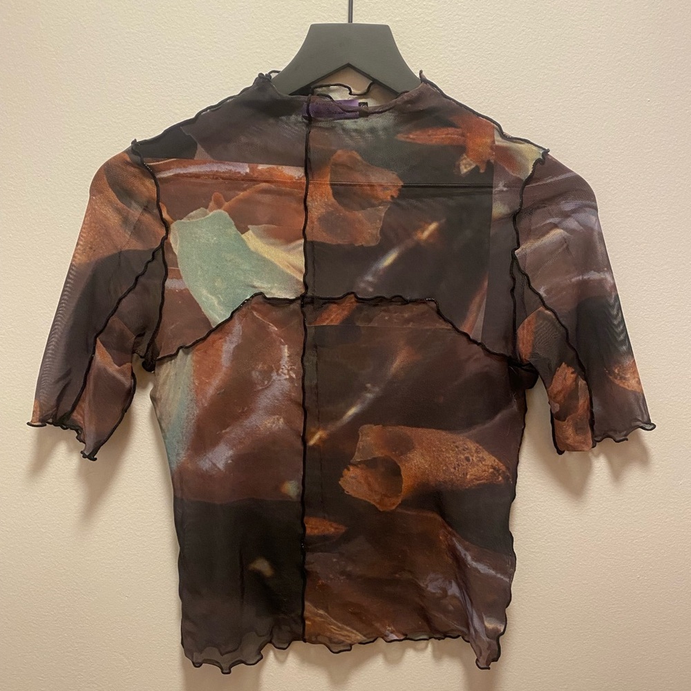 Abstract Pattern Sheer Top